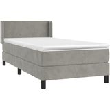 Boxspringbett mit Matratze Hellgrau 90x190 cm Samt vidaXL
