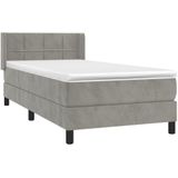 Vidaxl - Boxspringbett mit Matratze Hellgrau 100x200 cm Samt