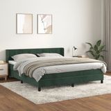 Vidaxl - Boxspringbett mit Matratze Dunkelgrün 180x200 cm Samt