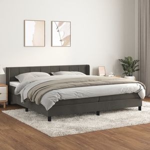 Vidaxl - Boxspringbett mit Matratze Dunkelgrau 200x200 cm Samt