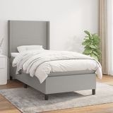 VidaXL Boxspring met Matras Stof Lichtgrijs 90x190 cm