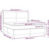 vidaXL Boxspring met matras stof donkergrijs 160x200 cm