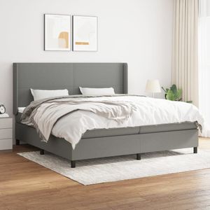 Vidaxl - Boxspringbett mit Matratze Dunkelgrau 200x200 cm Stoff
