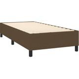 vidaXL Boxspring met matras stof donkerbruin 80x200 cm