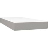 vidaXL Boxspring met matras stof lichtgrijs 90x200 cm