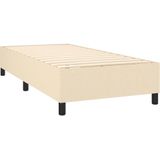 vidaXL Boxspring met matras stof crèmekleurig 100x200 cm
