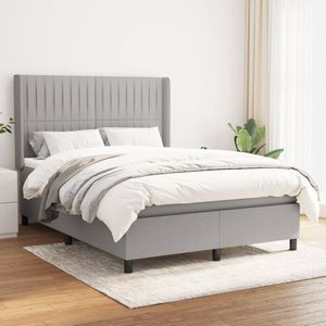 vidaXL-Boxspring-met-matras-stof-lichtgrijs-140x190-cm