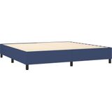 vidaXL Boxspring met matras stof blauw 200x200 cm