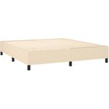 vidaXL - Boxspring - met - matras - stof - crèmekleurig - 160x200 - cm