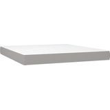 vidaXL Boxspringbett mit Matratze Hellgrau 160x200 cm Stoff