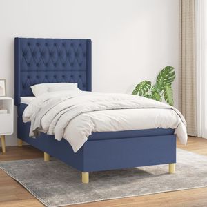 Vidaxl - Boxspringbett mit Matratze Blau 90x190 cm Stoff