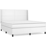 Vidaxl - Boxspringbett mit Matratze Weiß 180x200 cm Kunstleder