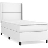 Vidaxl - Boxspringbett mit Matratze Weiß 90x190 cm Kunstleder