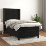 Boxspringbett mit Matratze Schwarz 80x200 cm Samt vidaXL