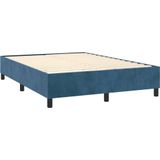 vidaXL Boxspringbett mit Matratze Dunkelblau 140x190 cm Samt