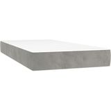 Vidaxl - Boxspringbett mit Matratze Hellgrau 90x190 cm Samt