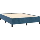 Boxspringbett mit Matratze Dunkelblau 140x200 cm Samt vidaXL