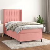 Boxspringbett mit Matratze Rosa 90x190 cm Samt vidaXL