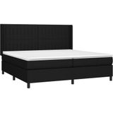 Vidaxl - Boxspringbett mit Matratze & led Schwarz 200x200 cm Stoff