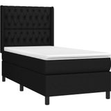 Vidaxl - Boxspringbett mit Matratze & led Schwarz 90x190 cm Stoff