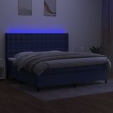 Vidaxl - Boxspringbett mit Matratze & led Blau 200x200 cm Stoff