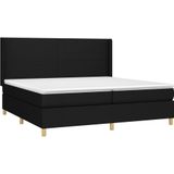 Jinlefu - Boxspringbett mit Matratze & led Schwarz 200x200 cm Stoff vidaXL
