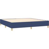 vidaXL Boxspringbett mit Matratze & LED Blau 200x200 cm Stoff