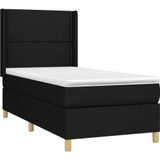vidaXL Boxspringbett mit Matratze & LED Schwarz 80x200 cm Stoff