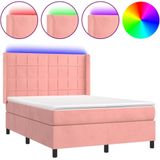Boxspringbett mit Matratze & led Rosa 140x200 cm Samt Vidaxl