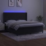 Vidaxl - Boxspringbett mit Matratze & led Schwarz 180x200 cm Samt