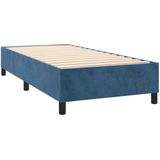 vidaXL Boxspring met Matras en LED Fluweel Donkerblauw 80x200 cm