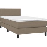 Boxspringbett mit Matratze & led Taupe 90x200 cm Stoff vidaXL