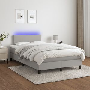 Vidaxl - Boxspringbett mit Matratze & led Hellgrau 120x200 cm Stoff