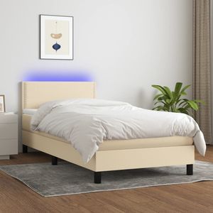 VidaXL Boxspring met Matras en LED, Crèmekleurig, 80x200 cm