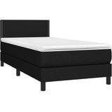 Vidaxl - Boxspringbett mit Matratze & led Schwarz 90x200 cm Stoff