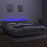 Vidaxl - Boxspringbett mit Matratze & led Hellgrau 200x200 cm Stoff