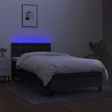 Boxspringbett mit Matratze & led Schwarz 80x200 cm Stoff vidaXL