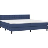 Jinlefu - Boxspringbett mit Matratze & led Blau 200x200 cm Stoff vidaXL