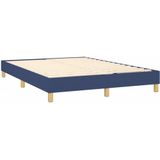 vidaXL Boxspringbett mit Matratze & LED Blau 140x200 cm Stoff