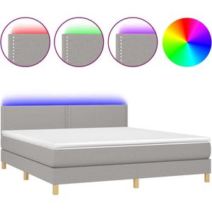 vidaXL-Boxspring-met-matras-en-LED-stof-lichtgrijs-160x200-cm