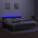 vidaXL-Boxspring-met-matras-en-LED-stof-donkergrijs-160x200-cm
