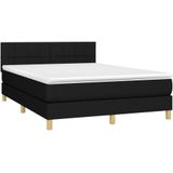Vidaxl - Boxspringbett mit Matratze & led Schwarz 140x200 cm Stoff