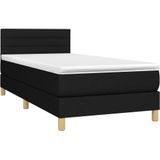 Boxspringbett mit Matratze & led Schwarz 90x200 cm Stoff vidaXL