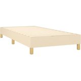 vidaXL Boxspring met matras en LED stof crèmekleurig 90x190 cm
