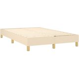 vidaXL - Boxspring - met - matras - en - LED - stof - crèmekleurig - 120x200 - cm