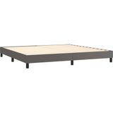 Vidaxl - Boxspringbett mit Matratze & led Grau 200x200 cm Kunstleder
