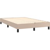 vidaXL Boxspring met Matras en LED Kunstleer Cappuccino 120x200cm