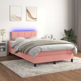 Vidaxl - Boxspringbett mit Matratze & led Rosa 120x200 cm Samt