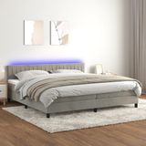 Vidaxl - Boxspringbett mit Matratze & led Hellgrau 200x200 cm Samt