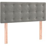 vidaXL Boxspringbett mit Matratze & LED Hellgrau 80x200 cm Samt